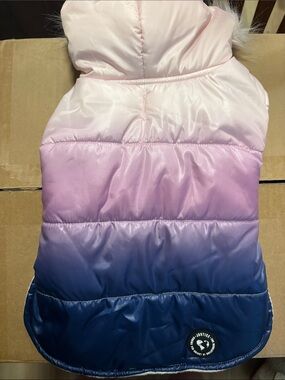 Justice Pink to Blue Ombre Puffer Dog Jacket